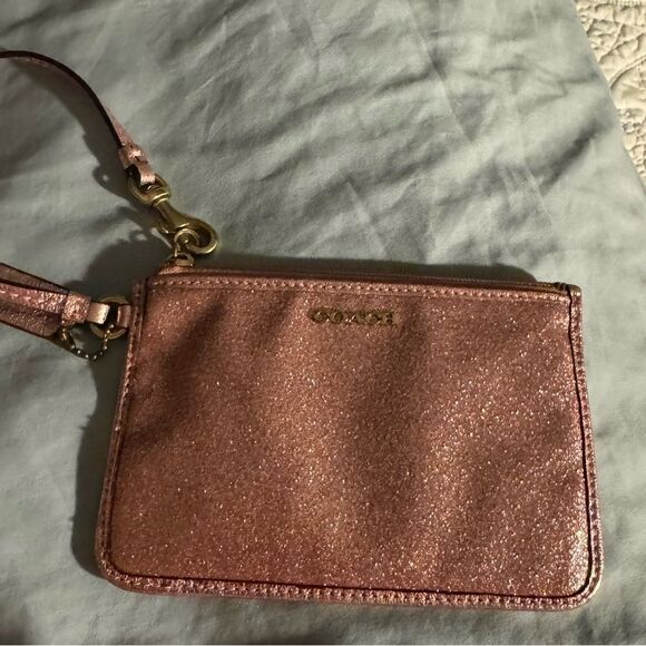 Coach Pink Sparkle Glitter Pouch - Picture 1 of 4